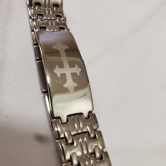 Stainless Steel Cross Bracelet - Picture 7 of 10
